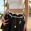 Cadenas de Cintura con Colgante de Concha Marina para Vacaciones en la Playa, Cadena Corporal de Perla y Vieira para Mujer, Venta al por Mayor