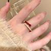 Anel aberto Angla Red Drop Glaze feminino leve luxo nicho anel de dedo de alta qualidade anel retrô branco empilhado