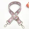 Estilo Novo Transfronteiriço 3,8cm Estilo Étnico Alça Larga para Ombro com Bordado de Padrão Diamante, Acessório de Bolsa Lanyard com Alça Longa Transversal