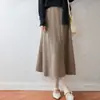 Nueva Falda de Punto 100% Lana Otoño/Invierno 2026 para Mujer, Falda Casual de Línea A de Cintura Alta Elástica, Falda de Cachemir Adelgazante de Moda