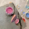 Nova arte de unha de celebridade da internet pó de pedra translúcido gelo como jade fluido pó de aurora ultra-brilhante pó para esfregar em unhas decorações de unha pó de glitter atacado