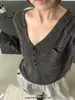 Imagina SAILORMOON Otoño Versión Coreana Estilo Perezoso Versátil Adelgazante Cuello en V Manga Larga Suéter de Punto para Mujer 88367