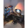 Mesa de esquina para juegos mesa de computadora escritorio para el hogar escritorio doble estantería mesa integrada mesa de esquina para dormitorio escritorio