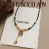 Colar Original Novo Estilo Chinês Moda Colorido Esmalte Pônei Flor para Mulheres Versátil High-End Retro Light Luxury Corrente para Clavícula
