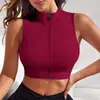 Camiseta de yoga transfronteriza, sujetador deportivo para mujer con cremallera, cómodo para usar como prenda exterior, top para correr, elegante diseño de espalda, ropa de fitness