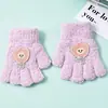 Guantes de invierno para niños, guantes cálidos de cinco dedos para niños y niñas, para montar y escribir, bonitos guantes de otoño e invierno a prueba de frío para bebés.