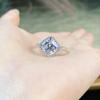 Anillo de Boda de Plata Esterlina S925 Europea y Americana Explosiones Moda de Lujo Bolsa Cuadrada Anillo de Diamante de Alto Carbono Outlet de Fábrica de Comercio Exterior