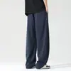 Pantalones Casuales de Moda con Dobladillo Curvo para Hombre, Corte Limpio, Nuevo Estilo Primavera/Verano, Pantalones de Chándal Sueltos de Pierna Ancha, Pantalones Largos Deportivos