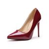 Zapatos de Tacón Alto para Mujer 2023 Nuevos Zapatos de Mujer Primavera y Otoño Estilo Europeo y Americano Punta Afilada Boca Baja Flats Zapatos de Moda Stiletto para Mujer Piel Patentada
