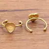 Variedade de porta-anel polido de aço inoxidável de 2 cores com retenção de cor DIY pinto anel anel anel face forno dourado abertura anel porta-anel acessórios