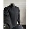 Moletom pullover pesado estilo americano para homens, tamanho grande, moderno, adequado para primavera e outono, com gola pequena e mangas compridas, pode ser usado como camada base