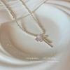 Nova Pulseira Prata Quebrada Pérola Laço Diamante Rosa Luxo Leve Nicho Versátil Moda Doce Fresca Joias Atacado