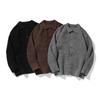 Ropa Vintage 2025 Otoño/Invierno Nuevo Retro Color Sólido Cárdigan de Punto de Botón Único con Cuello de Solapa Versátil Estilo Old Money Suéter