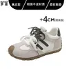 Zapatillas de entrenamiento alemanas de cordones estilo vintage de cuero para mujer, con bloques de color, versátiles, cómodas, casuales