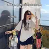 Camiseta Blanca de Manga Corta con Estampado y Cuello Redondo para Mujer 2026 Diseño Nuevo Primavera y Verano Nicho Holgada Única y Atractiva