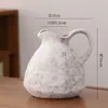 Jarrón de Cerámica Estilo Wabi-Sabi, Tamaño Grande, Diseño Sencillo, Adecuado para Hidroponía, Flores Frescas Cortadas, Flores Secas Hechas a Mano, Plantas Florales