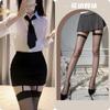Camisa Sexy de Secretária Feminina Tamanho Grande Lingerie Sexy Saia de Quadril Estilo de Trabalho Tentação Professor Traje para Boate Feminino Qqny