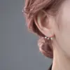 Pendientes colgantes traseros exquisitos y únicos para mujer de la celebridad de la red Yisan, estrella de cuatro mans, lazo, pendientes de diamante brillante, frescos y lindos