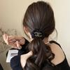 Banda para el cabello con letras de metal estilo Chanel para mujer, banda para el cabello ligera, de lujo, muy elástica, para atar el cabello, coleta baja, accesorios para el cabello