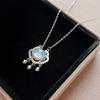 Collar de Plata de Ley S925 Candado Ruyi Ping An Cadena para Clavícula de Lujo Ligero Nicho Candado de Larga Vida Colgante de Estilo Nuevo Moda Versátil