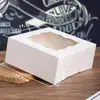 Caja de Embalaje con Apertura de Ventana Popular para Fiesta de Cumpleaños Transfronteriza, Caja para Pastel Pequeño, Postre, Fiesta de Bodas, Galletas