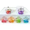 Chaveiro Pingente Garrafa de Areia Líquida Infundida com Óleo Acrílico Girassol Acessório DIY Pingente Ornamento de Chaveiro da Moda