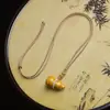 Nova Corrente de Clavícula Estilo Chinês Corda de Colar Tecida à Mão Corda com Pingente de Ágata Jade Dourado Champagne Corda de Pingente de Alta Qualidade Colar
