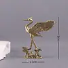 Latão retrô velho garça voando extensão de garça criativa decoração de casa escritório desktop animal de estimação de chá pequenos ornamentos atacado