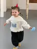 Ropa Infantil 2026 Nuevos Conjuntos de Otoño para Bebés Estilo Coreano Sudadera Estampada para Niñas y Conjunto de Pantalones de Chándal de Puntos