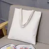 Nova Bolsa Simples de Lona Branca para Mulheres 2022 Grande Capacidade para Lazer Viagem Compras para Estampar logo