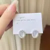 Brincos Studs de Luxo Leve Versáteis Requintados Incrustados com Zircônia Sensação de Alto Padrão Formato de Ovo Redondo Brincos Studs Franceses de Alto Padrão Mulheres