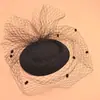 Véu Fascinator Preto para Noiva Vintage Headpiece Chapéu para Festa Noturna de Coquetel Versátil Fotografia Vestido de Casamento Palco