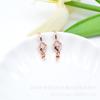 Accesorios para joyería DIY microincrustación gancho para oreja colgante de oreja diamante cuadrado con circonita pendiente nuevo soporte vacío con aguja