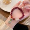 Nuevo Pulsera Artística Retro Nueva China Cinabrio Jixiang Ping An Hebilla Pulsera Conmemorativa de Turismo Cultural y Creativo del Templo