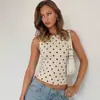 Ropa de Mujer AliExpress 2026 Verano Nuevas Llegadas Moda Estampado de Lunares Corte Ajustado Cuello Redondo Sin Mangas Top para Mujer Comercio Exterior al por Mayor