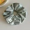 Elástico de Cabelo Scrunchie Xadrez Verde Menta Fresco Estilo Coreano para Meninas, com Acabamento de Luxo, Scrunchie para Penteado de Coque
