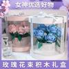 Ensamblaje de Bloques de Construcción DIY Cubo Abrazador de Rosas para Niñas para Expresar Su Confesión, Cumpleaños, Día de San Valentín, Día de San Valentín Chino Caja de Regalo 520