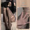 Medias Sexy con Entrepierna Abierta, Medias Negras de una Pieza, Medias Sexy Transparentes Cruzadas Ultra-Delgadas Hechas a Mano, No Necesitan Quitarse, Atractivas y Puro Deseo