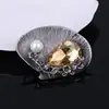 Broche Retro de Aleación y Resina Japonés y Coreano Transfronterizo, Broche de Lujo de Alta Gama, Accesorios de Joyería para Mujer, Accesorios de Pin