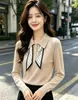 Bufanda de terciopelo Andi estilo Old Money con cuello polo, Suéter de punto con cuello semibierto para mujer, Suéter de capa interior con cuello vuelto, Top de abrigo