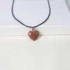 Collar Colgante de Cristal con Forma de Corazón de Piedra Natural de Venta Caliente Europea y Americana, Collar de Turquesa y Ojo de Tigre Moderno y Versátil