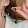 Pendientes de esmeralda pendientes pendientes pendientes sentido de diseño de nicho 2023 nuevos pendientes populares pendientes de lujo ligero de alta calidad para mujer