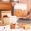 Saco de Embalagem para Torradas 450g Saco de Embalagem para Mochi Fatiado Croissant Biscoitos com Fecho de Arame Auto-Selante Saco de Papel Kraft