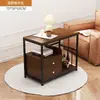 Mesa lateral, mesinha de centro, armário lateral de sofá, mesa de chá móvel, mesinha, prateleira de armazenamento, armário lateral estreito, mesa de chá para lazer na varanda