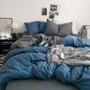 Juego de cuatro piezas de cama de algodón lavado doble de color sólido Ins Clase A Super Suave Sábana Encimera Funda de Edredón Cubrecama Juego de tres piezas para dormitorio de estudiantes