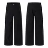 Pantalones Casuales de Lona Lavada con Perlas Plisados de Corte Limpio Unisex Pierna Recta Holgada Diseño de Nicho Marca de Moda Pantalones de Pierna Ancha