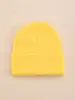 Gorro de punto circular de color liso, gorro de invierno para bebé, gorro de punto liso de acrílico, cálido y a prueba de viento