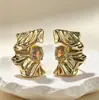 Pendientes grandes irregulares de moda exagerada estilo europeo y americano para mujer, de nicho y elegantes, con un toque de lujo ligero y de alta gama