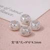 Pulseira de Cristal Quadrado Diamante Banhada a Ouro 14K com Contas Redondas Vazadas de Zircônia e Contas Barril Separadas por Contas Acessórios de Joalheria DIY