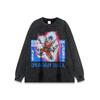 Japonês vintage desenhos animados animação impressão oversize preguiçoso estilo casual lavagem água manga curta camiseta americana homens e mulheres